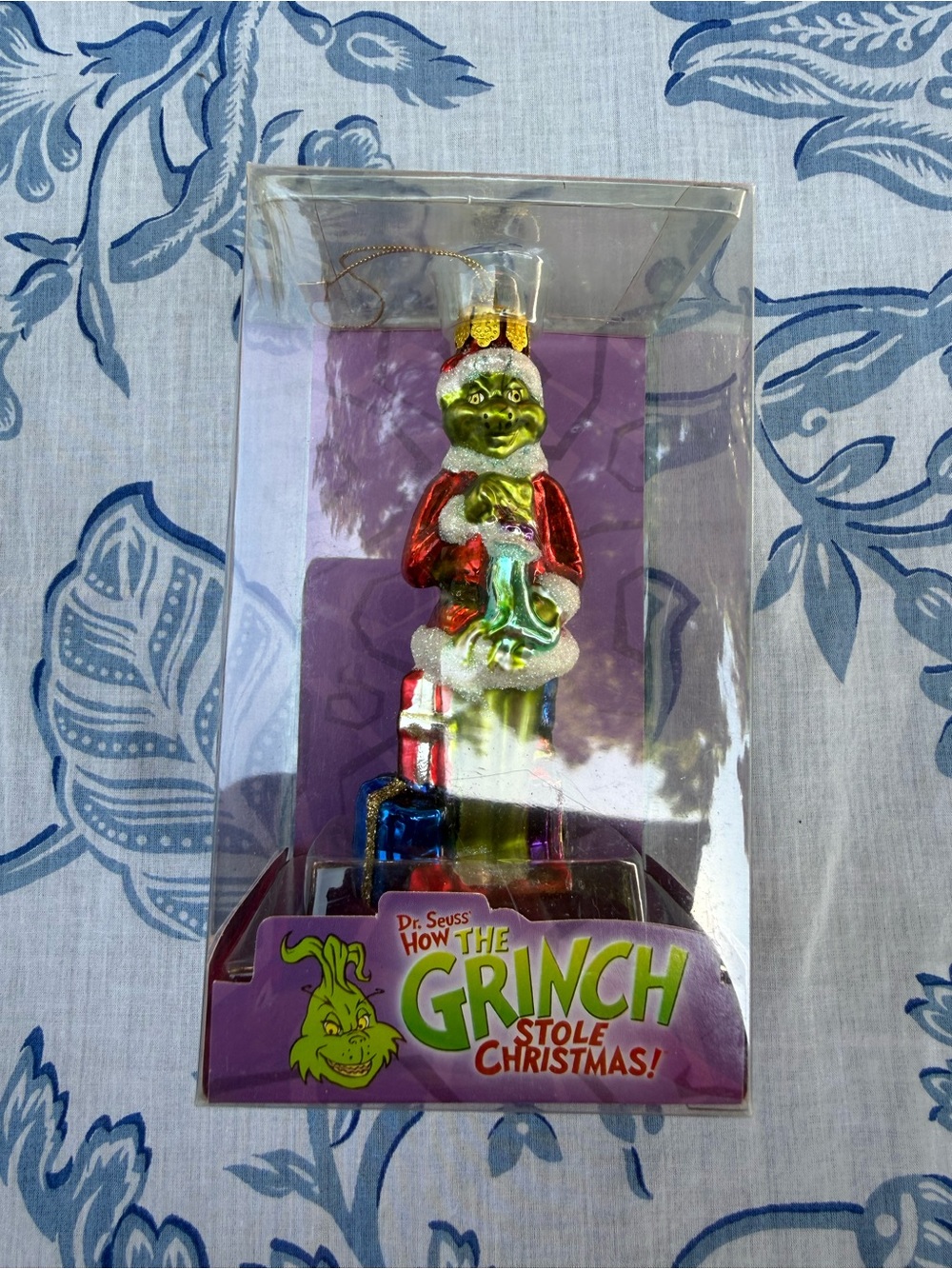 Disney The Grinch Holiday Ornament Packaging - Purple, Green & Red Accents